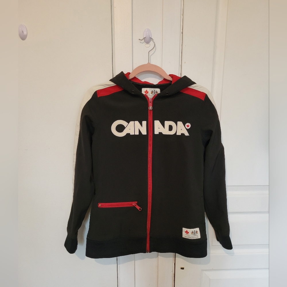 Hudson's Bay Team Canada Olympic Jacket – Black & Red Zip-Up Hoodie – Size S